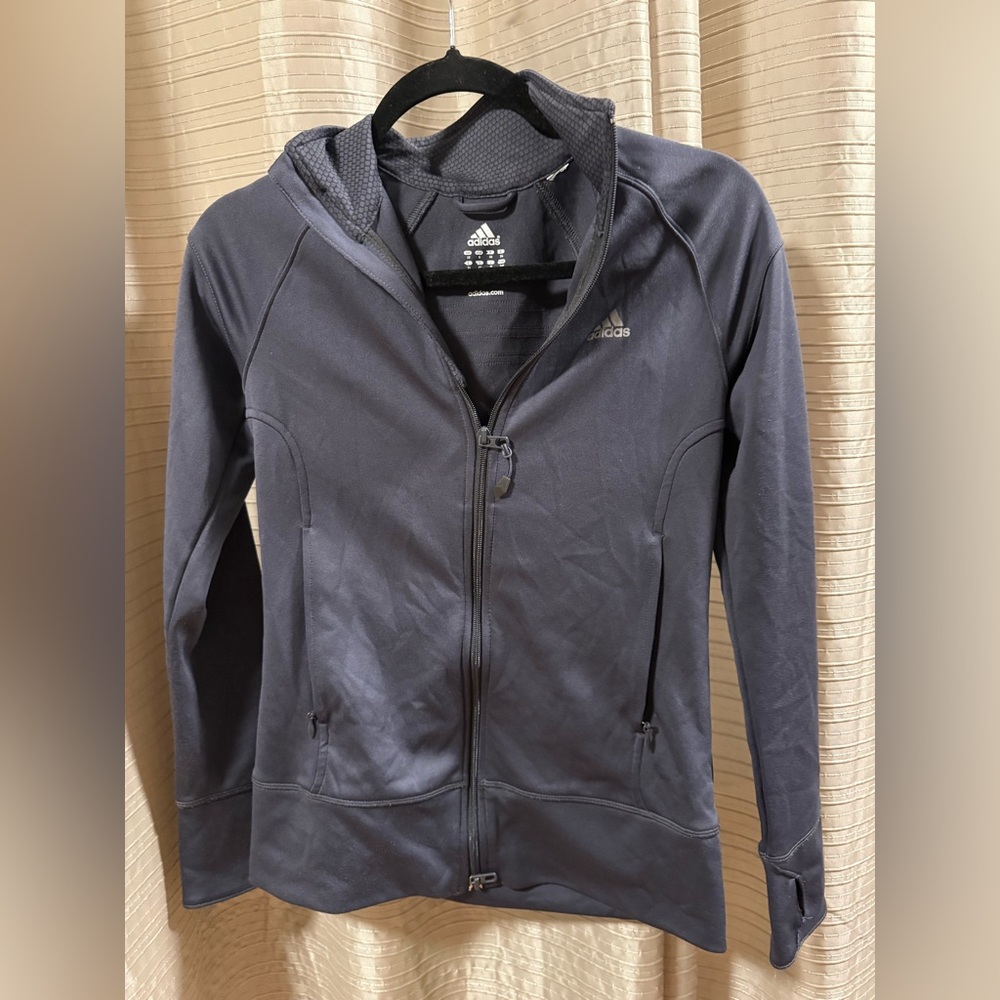 adidas Women's Black Full-Zip Hooded Training Jacket